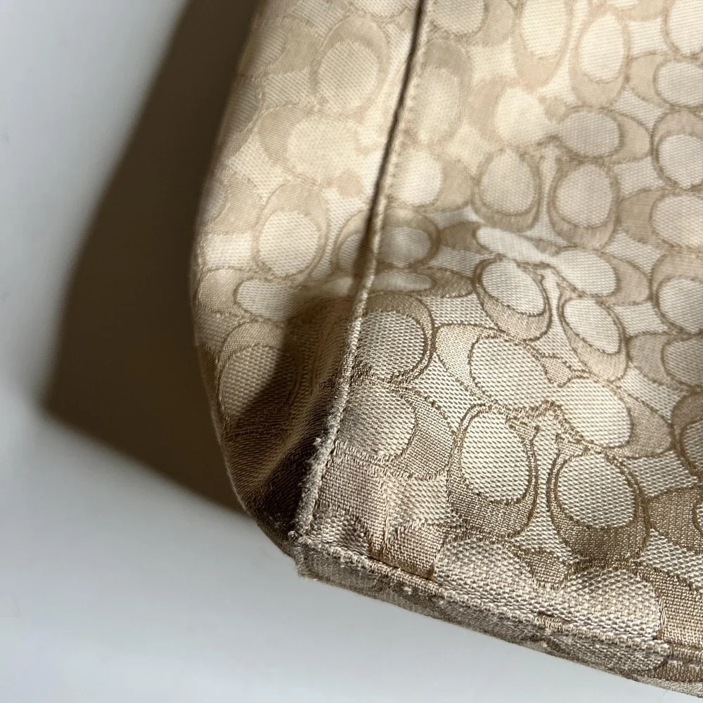 Coach Celeste Convertible Hobo Bag Signature Canvas Khaki Chalk F58327